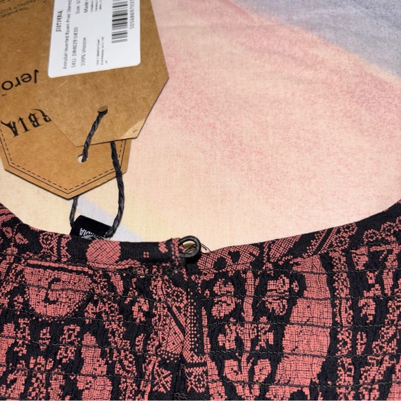 NWT Disturbia Annabel Inverted Raven Print Shirred Mini Dress size 6 - Picture 9 of 10